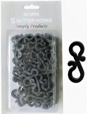50 Gutter Hanging "S" Hook Clips for Christmas String Lights Outdoor  BLK or CLR
