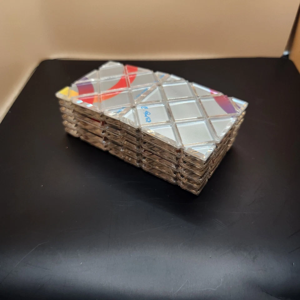 1987 Rubik’s Magic Puzzle Link the Rings Matchbox Silver Brainteaser Rare - Image 3 of 4