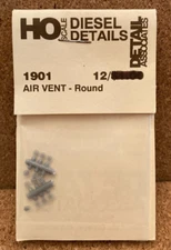 Details Associates 1901 AIR VENT - ROUND - 12 Pack - HO Scale Model Railroad