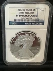 2012-W SILVER EAGLE NGC PF69 ULTRA CAMEO 1 OZ AMERICAN EAGLE First Releases