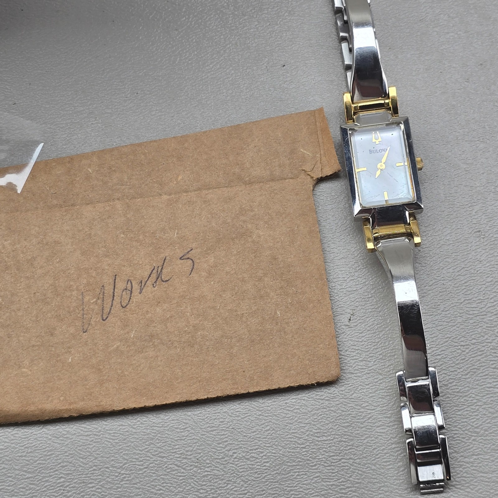 Bulova Quartz Watch Rectangular Two Tone Stainles… - image 14