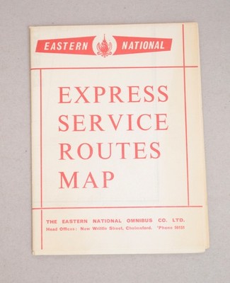 Bus Reisebus Streckenplan Eastern National Express Services 