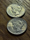 1922 P & 1923 P PEACE SILVER DOLLARS-- COLLECTIBLE AU or BETTER GRADE