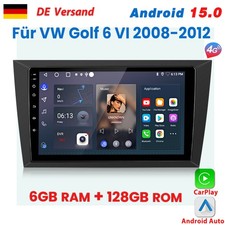 Für VW Golf 6 VI 2008-2012 Carplay Android 15 Autoradio GPS Navi BT DAB+ 6+128GB