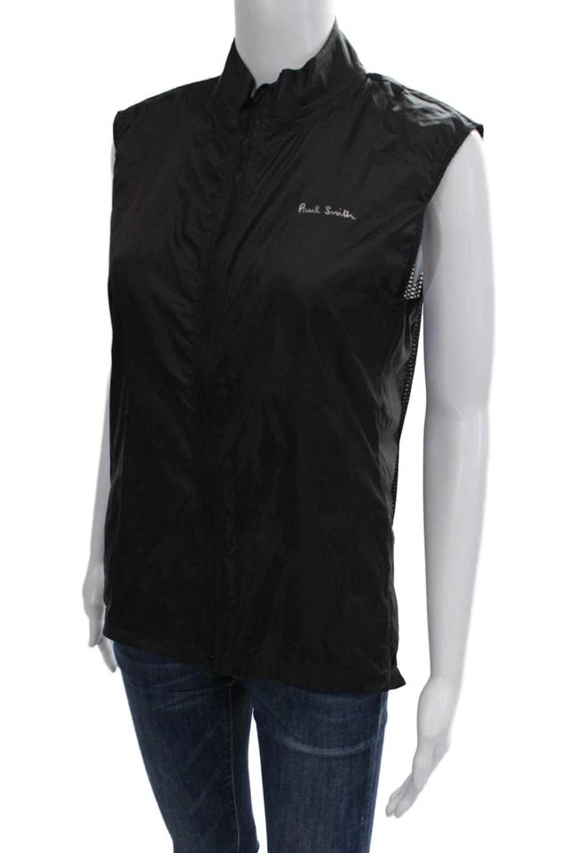 Paul Smith 男式风衣背心黑色高领拉链 L 码 — 第 2/4 张图片