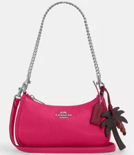 Coach Teri Mini Crossbody Bag With Palm Tree Charm, Dragon Fruit Pink, CBG80 NWT