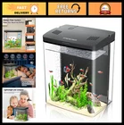 Self-Cleaning 1.2 Gallon Desktop Aquarium with Filter & 5-Color LED Light, Quiet