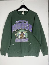 Vintage Hockey Minnesota Moose IHL Nutmeg Pullover Sweatshirt Sz L Made In USA