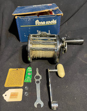 Vintage Penn Long Beach 68 Metal Power Handle and Yellow Bakelite Handle