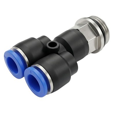 PU Schlauch Y-Steckverbinder Fitting mit Außengewinde 8mm*3/8Zoll Y-Stück Push-i