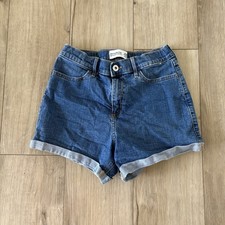 Abercrombie Kids High-Rise Mini Mom Denim Shorts Girls Size 15/16 Cuffed