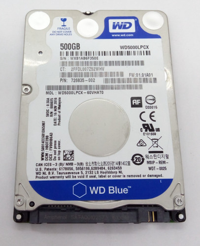 WESTERN DIGITAL ***WD5000LPCX*** 500GB*** SATA HDD Notebook 2,5 Zoll #NFP1762