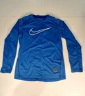 Nike Shirt Youth Medium Pro Dri-FIT Blue Long Sleeve Compression Athletic Boys