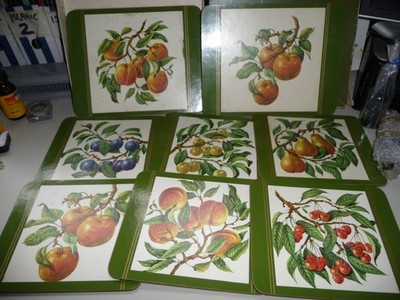 Tischsets 6x 7x8'' & 2x 10x8'' Kleeblatt B12 Obstgarten Obst + Karton Made in UK D7/1