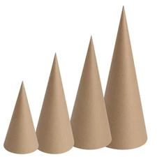 TFTAFAN Paper Mache Cones Brown Craft Cones Open Bottom Cardboard Craft Cones...