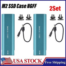 New M.2 NGFF SSD SATA to USB 3.2 Type-C Enclosure Case Converter Adapter 2X
