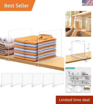 6 PCS Shelf Dividers for Closet Organization Acrylic Clear Closet Shelf Divid...