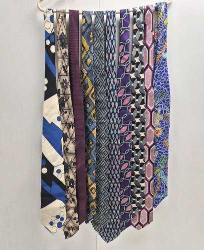 Vtg Womens DESIGNER 100% Silk Neck Ties Neckties Lot of 10 