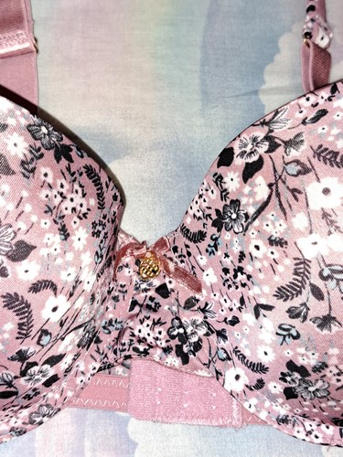 Daisy Fuentes ~ Womens Bra Push Up Floral Underwire Luxe Pink Lace ~ 34B - Picture 7 of 9