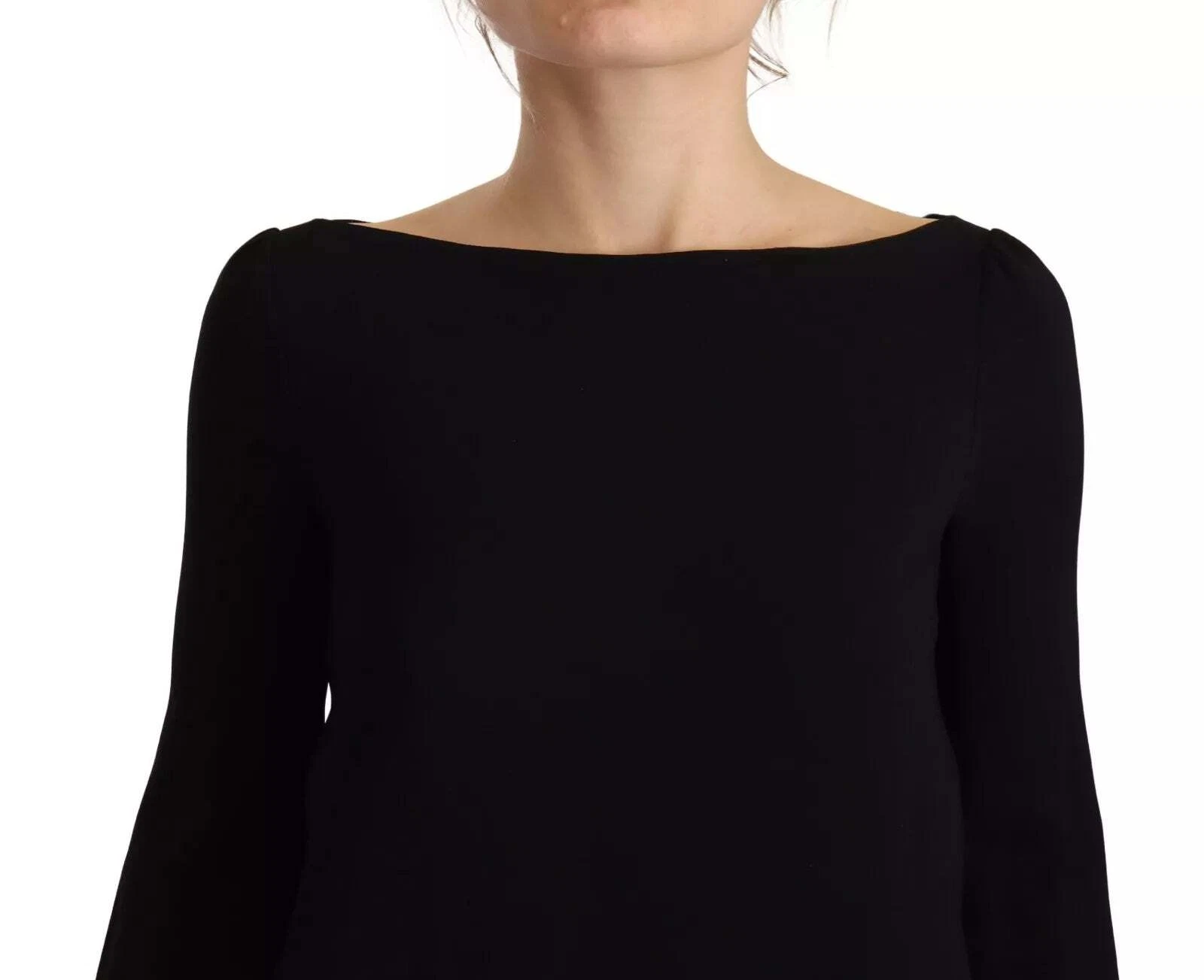 DSQUARED2 Abito da ballo donna nero viscosa massello elasticizzato maniche lunghe IT 40 S