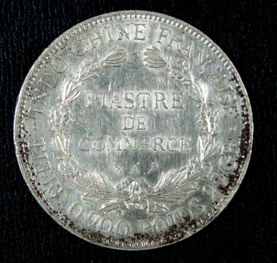 Indochina Indochine 1909 Piastre KM 5a.1. High grade, Lutrous Coin AU+ - Image 2 of 2