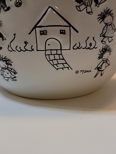 Children Of The Inner Light Teapot Family Black & White Ceramic Marci by Enesco - Picture 17 of 24