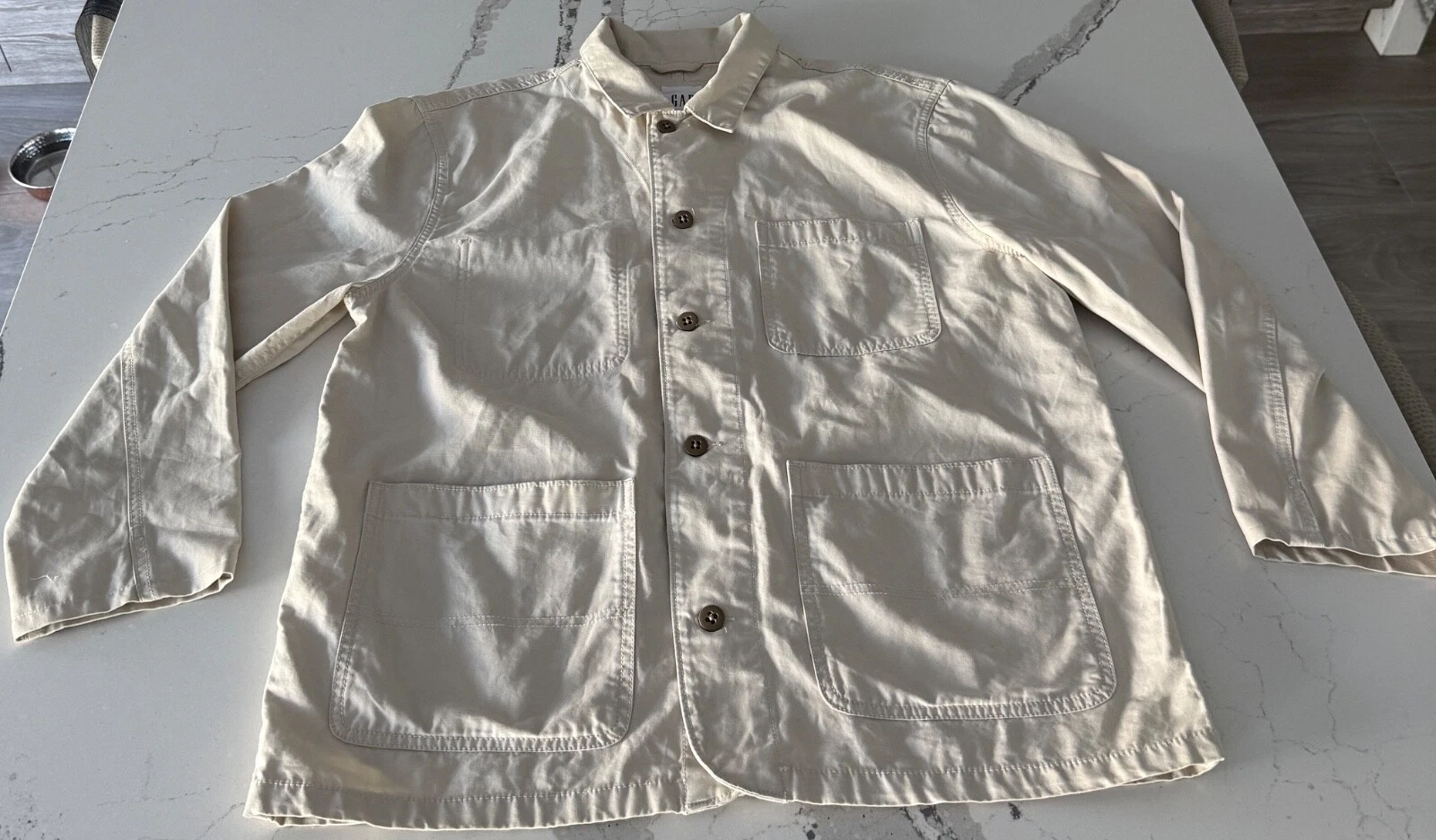 OFF WHITE Cappotto giacca GAP Chore bianco sporco grande