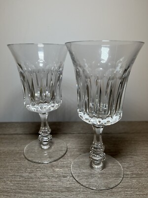 2 Gorham De Medici Crystal Wine Glass Set 8 Oz 7'' Water Goblets