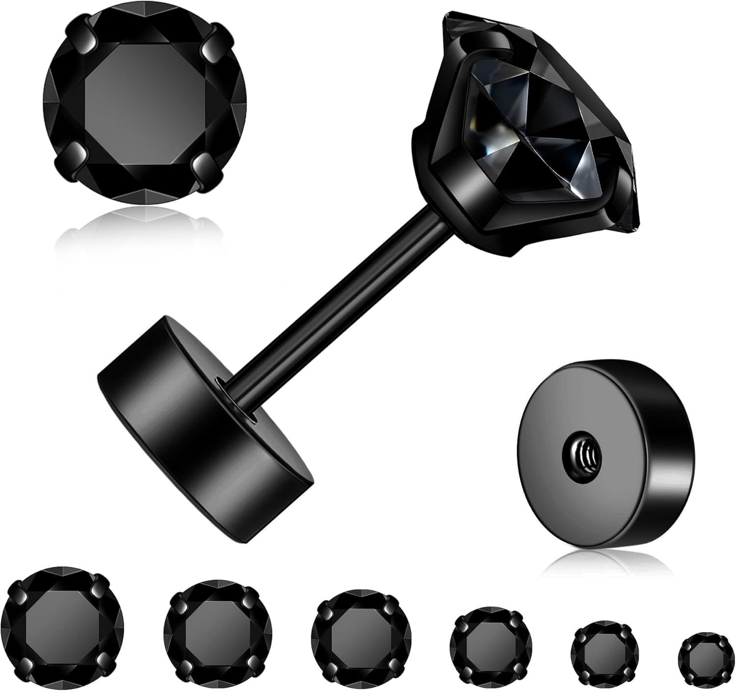 Hypoallergenic Flat Back Stud Earrings for Women in Surgical Steel