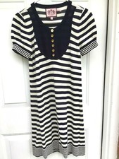 Juicy Couture Sm(6-8) Navy/White Stripe Petite Cotton Sweater Dress Perfect