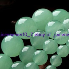 4/6/8/10/12mm Natural Light Green Jade Round Gemstone Loose Beads 15'' AAA