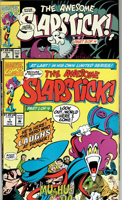 The Awesome Slapstick  # 1,3 (5.0) 1992 Marvel 2 Book Lot Begin Modern-Age  