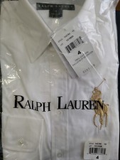 Ralph Lauren Boys Big Pony Oxford Dress Shirt White Sz 4 NWT
