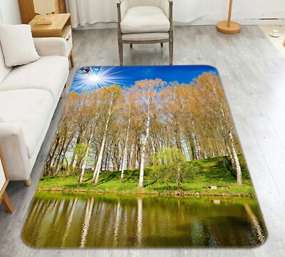 3D Birch Forest NBC452268 Game Rug Mat Elegant Photo Carpet Mat Romy