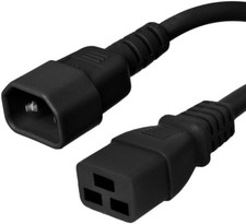 10 PACK LOT 3ft IEC C14 - C19 Black Power Cord 14AWG 15A/1875W 100-250V 1M