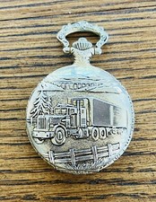 Vintage Milan Tractor Trailer Trucker Pocket Watch Needs NEW BATTERY