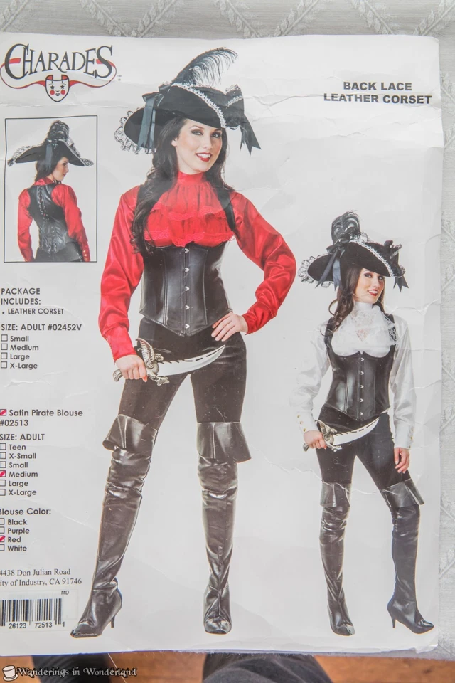 Blusa Roja Pirata Mediana Mujer’s Charadas Satén Renacimiento Steampunk Victoriano Foto 3 de 3