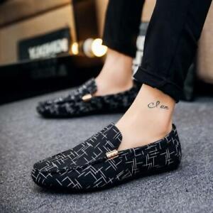Mens Canvas Driving Casual Loafers Moccasin Breathable Comfy Shoes Slip-On Pumps