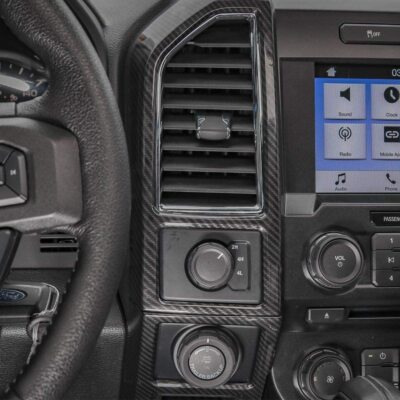 Chrome Molded Air Climate Control Dashboard Trim Cover For 17-21 Ford F250 F350