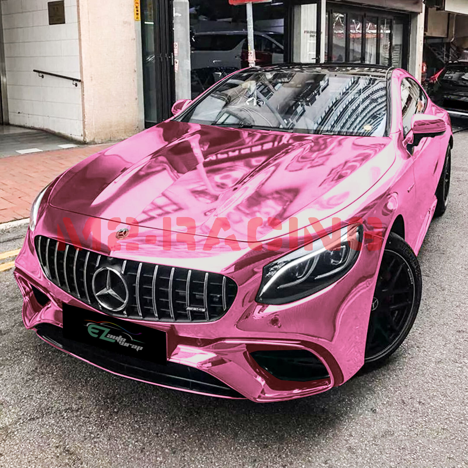 Розовый хром авто