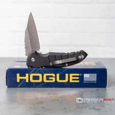 Hogue X1-MicroFlip Knife 24160, Tumbled Black Aluminum, Wharncliffe Blade, New
