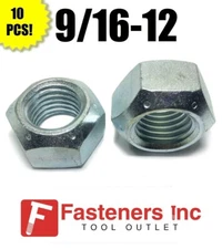 (Qty 10) 9/16-12 All Metal Top Crimping Cone Lock Nut Grade 8 / C Zinc Plated