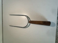 Vintage Bakelite Butterscotch Marble Handle Fork Meat Lifter Simichrome Tested