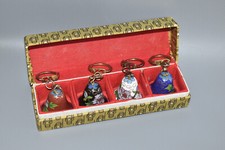 4 x Glocke Cloisonne Schl&uuml;sselanh&auml;nger vintage Fach #H3V