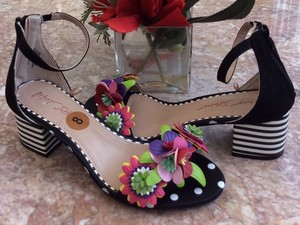 polka dot block heels