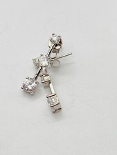 2.5g 925 STERLING SILVER GRADUATED ROUND CZ MARKED DROP DANGLE EARRINGS