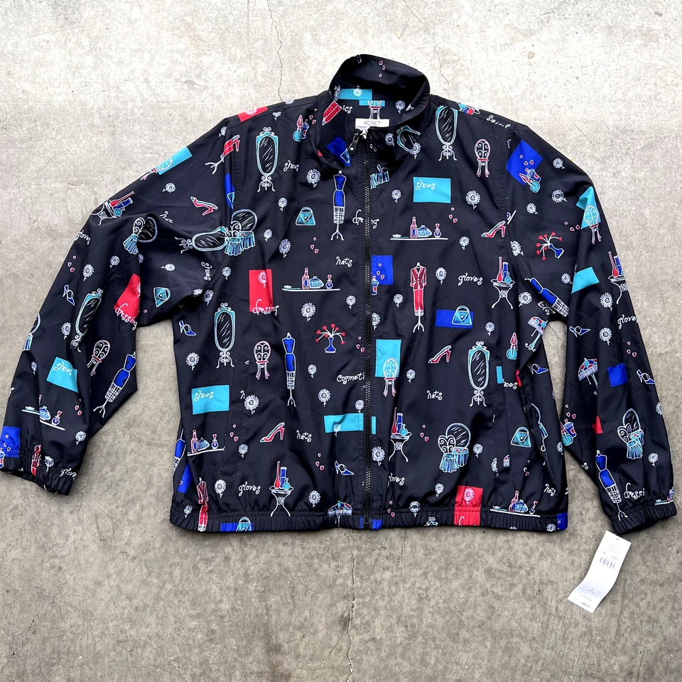 Vintage Koret Sports Jacket Woman's black 80s Indi, streetwear NOS NWT Size L - Image 3 of 4