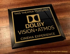 Framed 8" x 10" Home Theater / Cinema Sign - Dolby Vision Atmos (Original Logo)