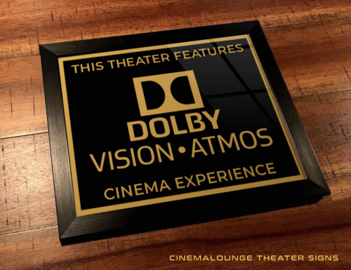 Framed 8" x 10" Home Theater / Cinema Sign - Dolby Vision Atmos (Original Logo) - Picture 1 of 3