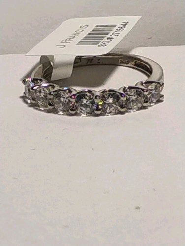 Swarovski simulated Zirconia 7 Stone Ring 925 Sterling Platinum plate size 8.25 - Picture 2 of 10